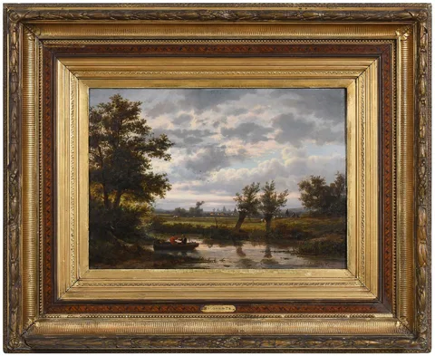 Jan H. Melcher-Tilmes, Polder Landscape, oil on panel