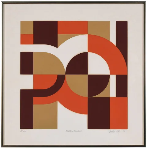 Thomas Lahy Modernist Serigraph, Summer Solstice, 1907, serigraph on paper