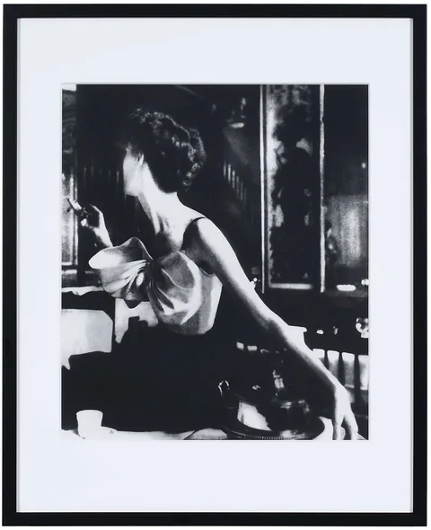 Lillian Bassman, Across the Restaurant at Le Grand Vefour, Barbara Mullen, Harper's Bazaar, Paris, Dress by Jacques Fath, 1949, gelatin silver print