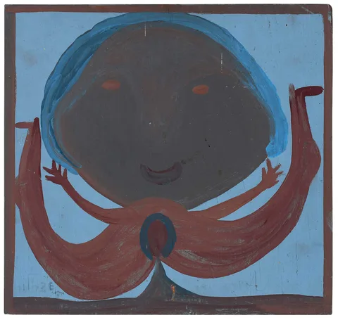 Mose Tolliver, Moose Lady, paint on board