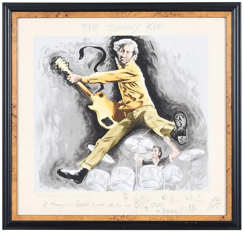 The Who Lithograph by Ronnie Wood, 1997, lithograph with highlights in silver marker, sold Jul 2024