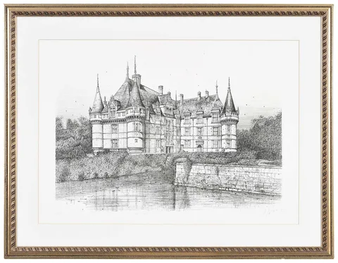 Jean Carzou, Azay-e-Rideau, 1985, lithograph