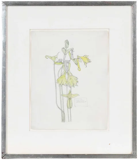 Charles Rennie Mackintosh, Canary Creeper, Walberswick, circa 1914-15, watercolor over pencil on Original Castle Mill laid paper with watermark