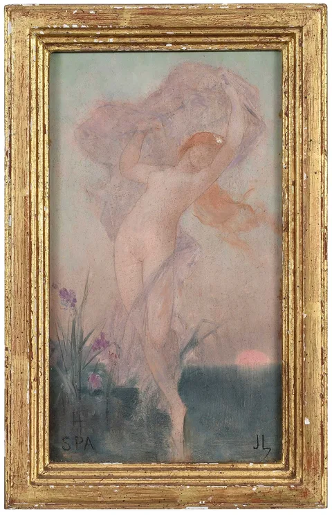 Jules Lefebvre, First Study for L'Aurore, oil over pencil on panel