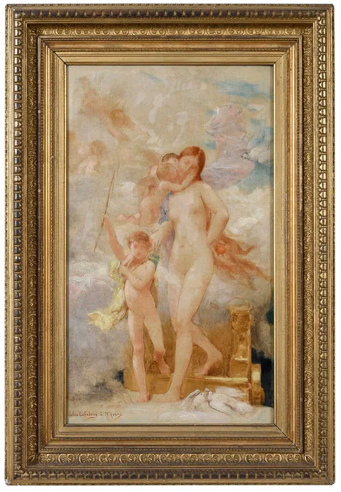 Jules Lefebvre, Study for an Allegorical Painting, oil on panel