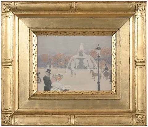 Leslie Prince Thompson, Parisian Fountain, watercolor on paper