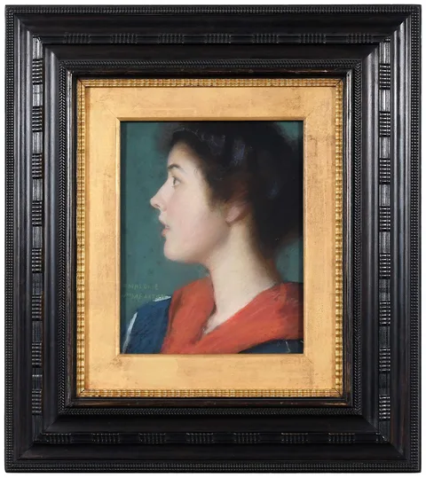 William McGregor Paxton, Elizabeth Okie (Paxton), 1895, pastel on board