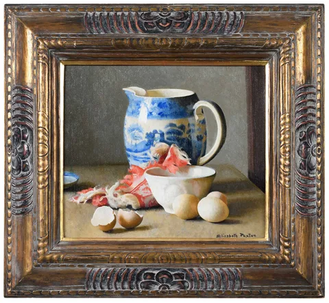 Elizabeth Okie Paxton, Red, White, and Blue, oil on prepared canvas board