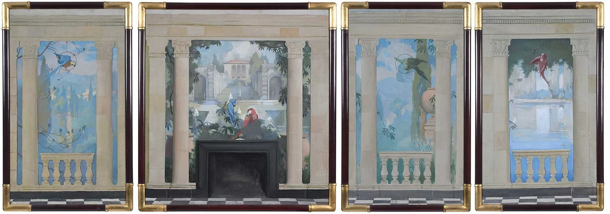 Henry Howard Brooks, Schrafft Mural Maquettes, oil on canvas