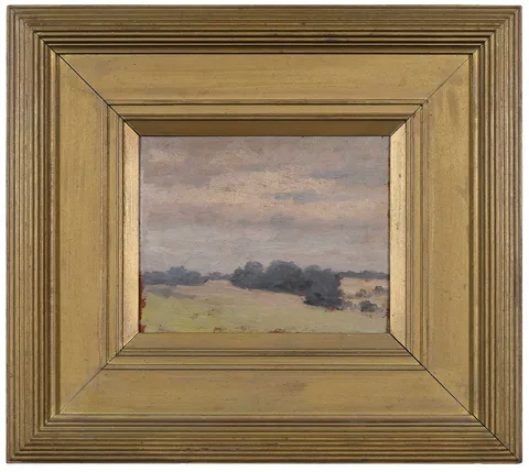 Dennis Miller Bunker, Clearing in the Mist, oil on wood panel
