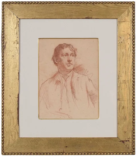 Dennis Miller Bunker, Portrait of J. Appleton Brown, sepia pencil on buff paper