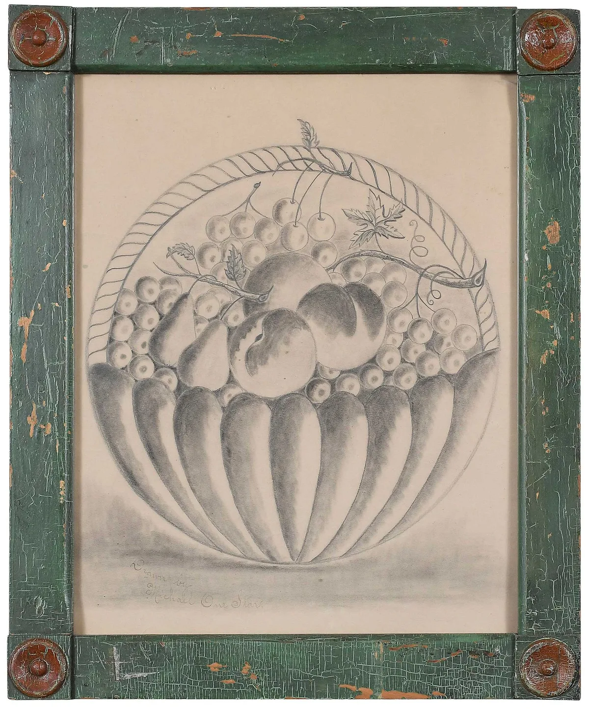 Theorem Drawing, Basket of Fruit, graphite on paper