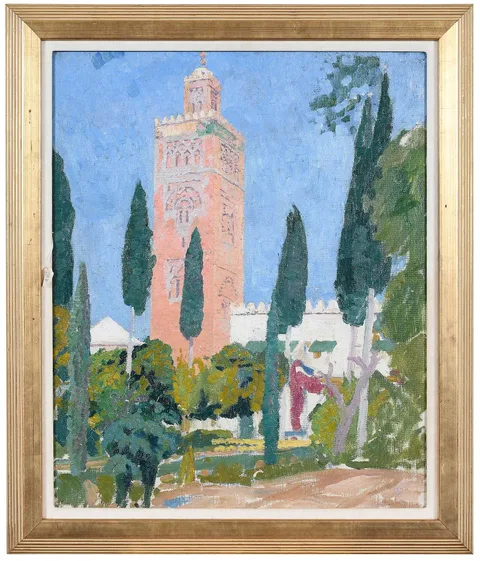 Alonzo C. Webb, Italian Church, oil on canvas