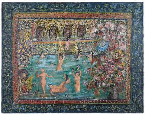 Jessie Drew-Bear, Children Bathing #275, 1945, oil on canvas