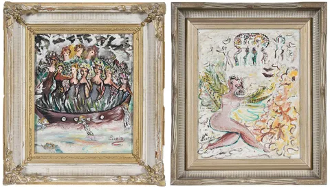 Lucia Wilcox, Two Works: Enchanted Boat, oil on board