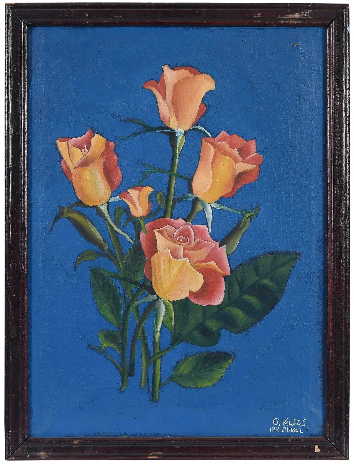 Gregorio Valdes, Roses, oil on canvas