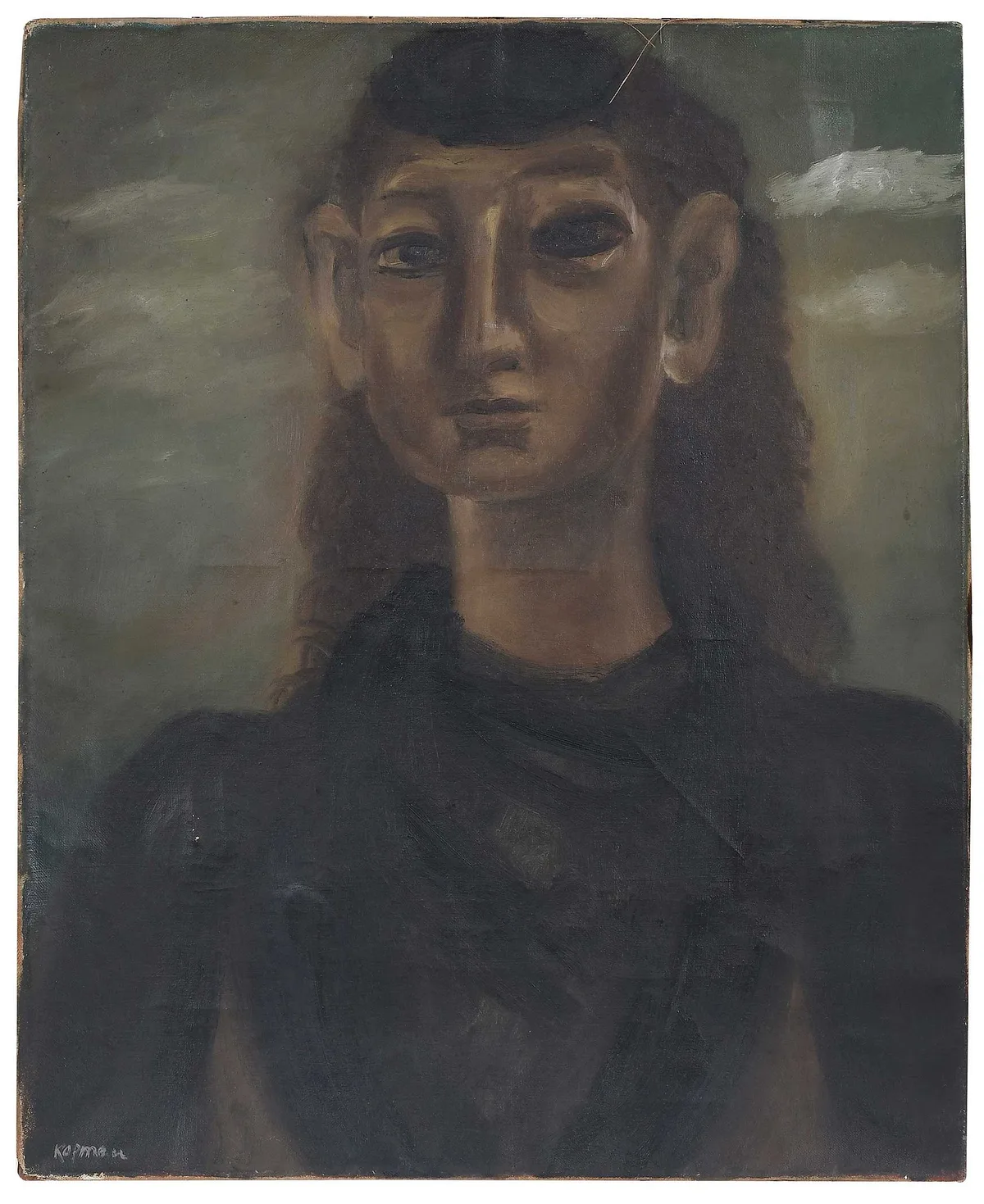 Girl by Benjamin Kopman, oil on canvas, sold May 2024