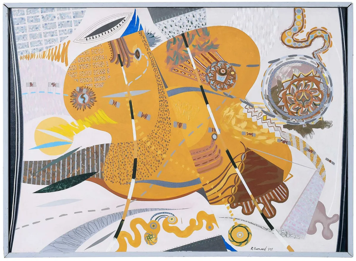 Blue Rip Shift by Robert Barnard, 1977, acrylic on linen, sold May 2024