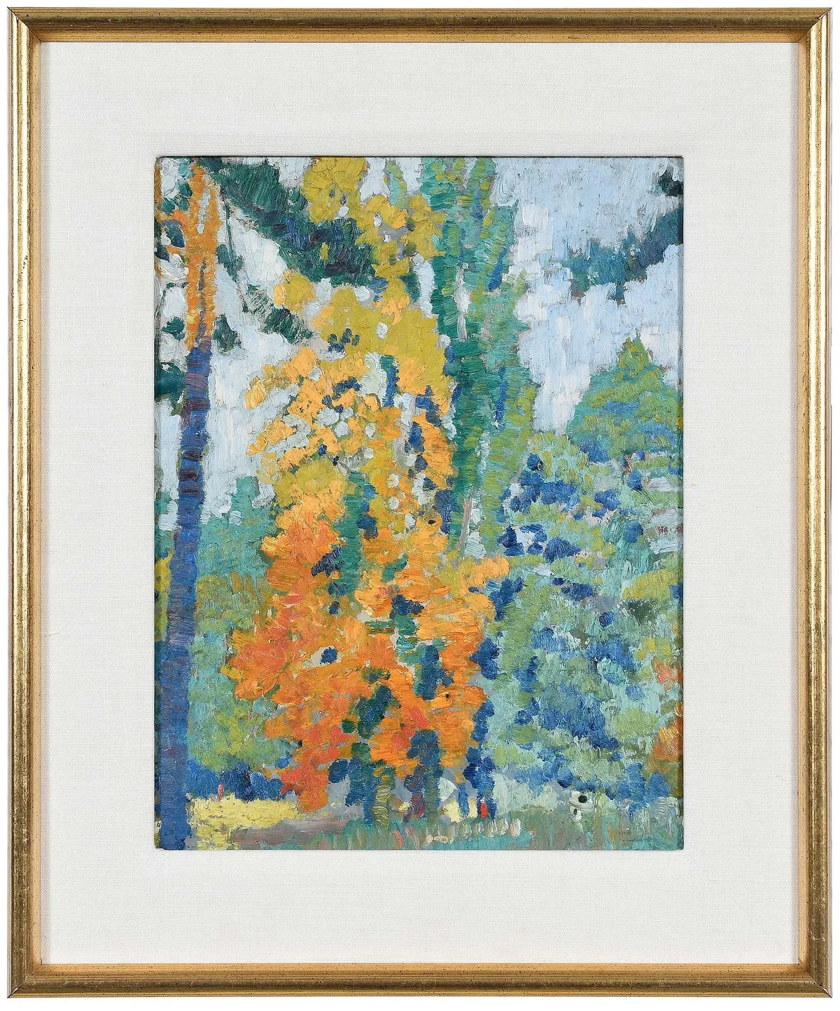 Forest Scene by Alonzo C. Webb, oil on board, sold May 2024