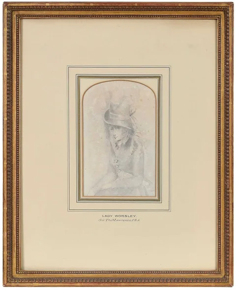 Sir Thomas Lawrence, Portrait of a Lady in a Hat, circa 1790, pencil and wash on laid paper