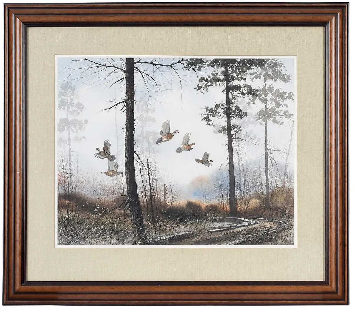 Northern Bobwhite by David Hagerbaumer, 1966, watercolor on paper, sold Feb 2024