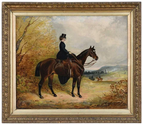 Charles Bilger Spalding, Woman on Horseback, said to be Queen Victoria, 1870, oil on canvas