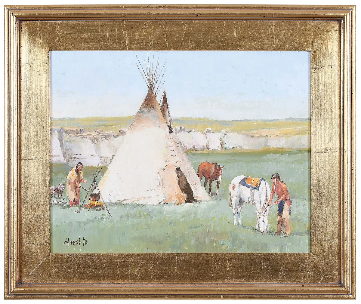 Meal Time by Frank Hagel, 2012, oil on Masonite, sold Feb 2024