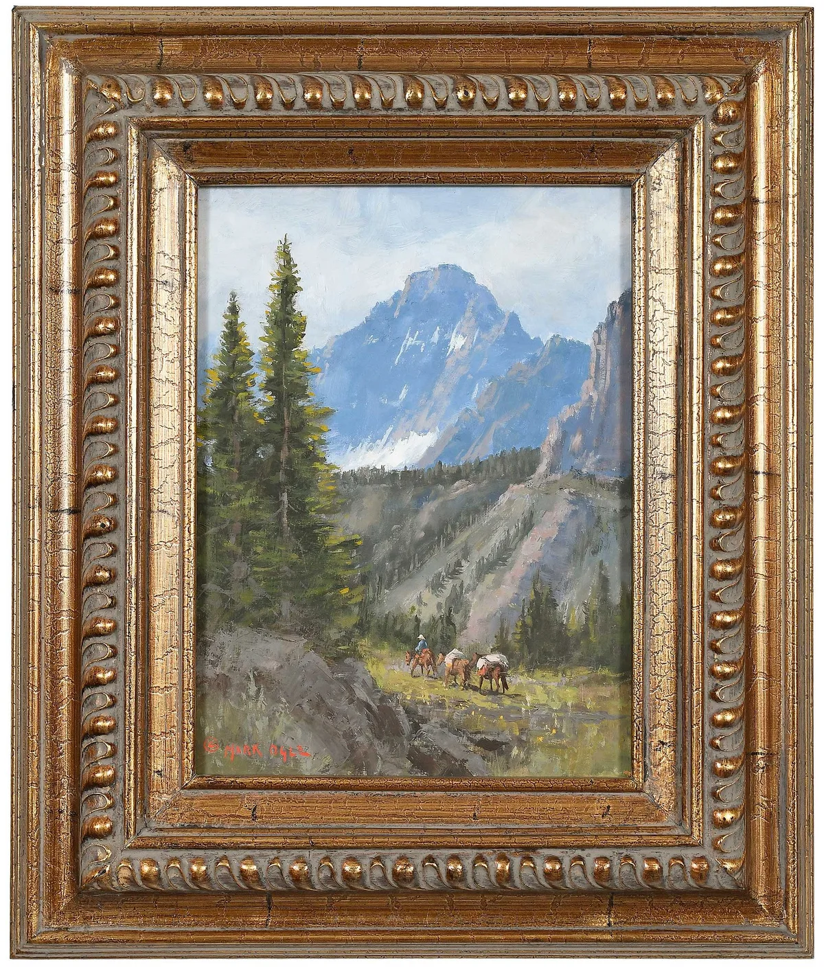 Below Mt, Citadel, Glacier Park by Mark Ogle, oil on Masonite, sold Feb 2024