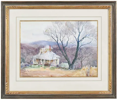 Edward K. Williams, Mountain Home, Brown County, Indiana, authentication/estate stamp verso, watercolor on paper