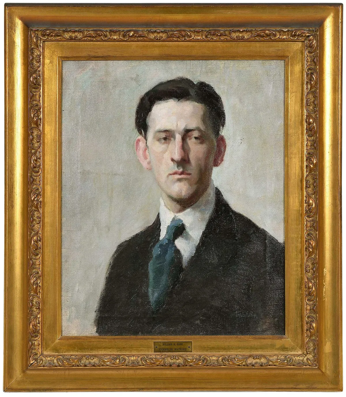 Portrait of William H. Rapp by Franklin C. Watkins, oil on canvas, sold Jan 2024