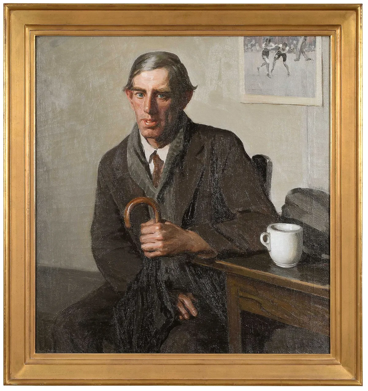 William J. Edmondson, Portrait of a Man in a Red Tie, oil on canvas