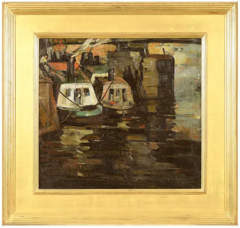 Charles Shepard Chapman, Along the Seine, oil on canvas