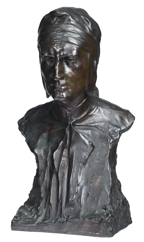 Dante Alighieri by Alfred Pina, 1924, patinated bronze, sold Jan 2024