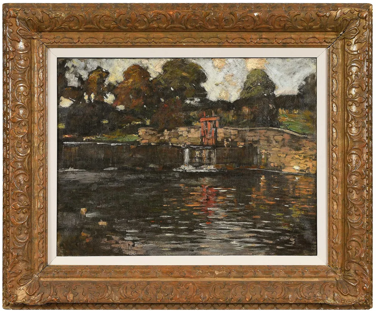 Charles Aird, Impressionist River Scene, oil on canvas