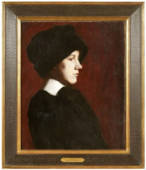 Edwin Augustus Harleston, Lady in Black, not visibly signed, oil on canvas