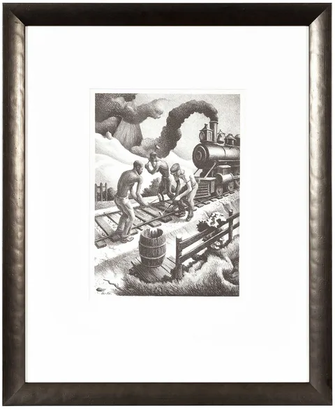 Ten Pound Hammer by Thomas Hart Benton, 1967, lithograph, sold Jan 2024
