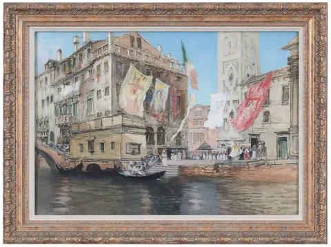 Venice by Francis Hopkinson Smith, mixed media on paper, sold Nov 2023