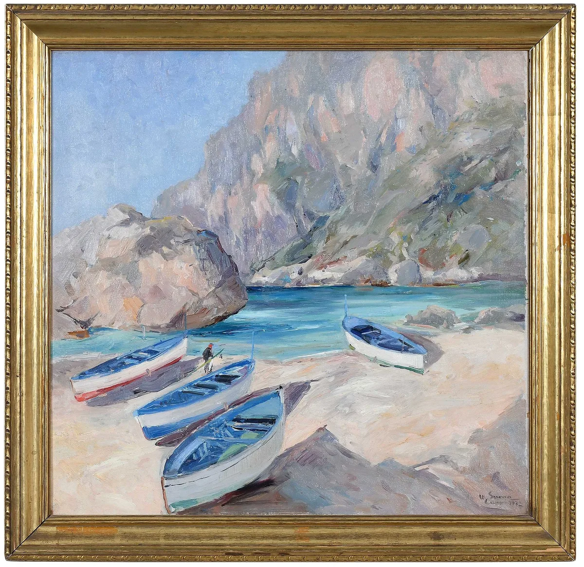 Matteo Sarno, Rocks of Capri, oil on canvas