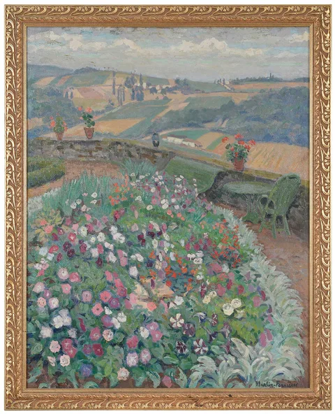 Jacques Martin-Ferrières, \r\n\r\nLa Terrasse Vers L'Ouest, oil on canvas