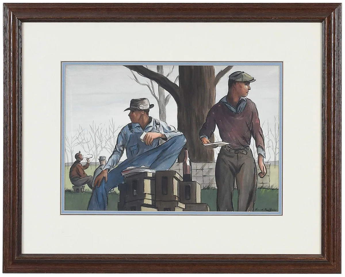 Frank Buffmire, Lunch Break, watercolor on paper