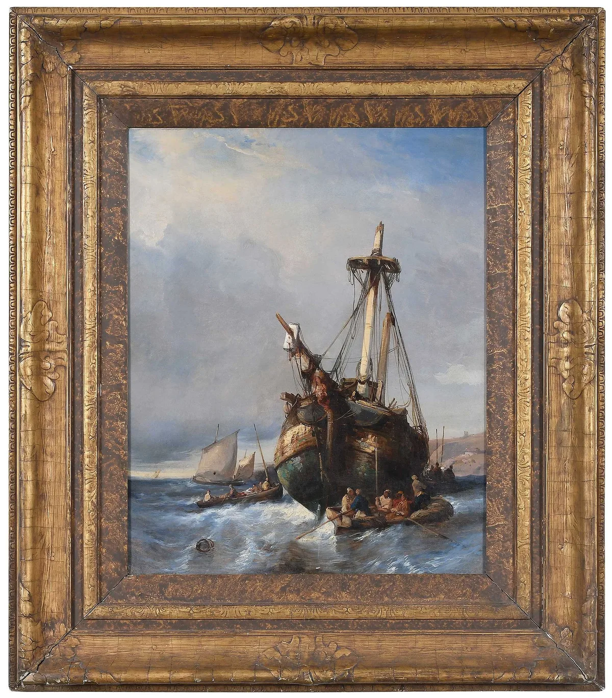 The Wreck by Eugène Isabey, oil on canvas, sold Nov 2023