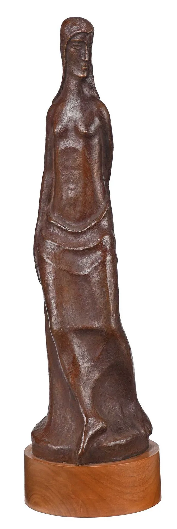 Mario Ubaldi, Resting Nude with Drape, 1965, patinated bronze
