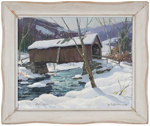 Leo B. Blake, The Covered Bridge, oil on canvas board