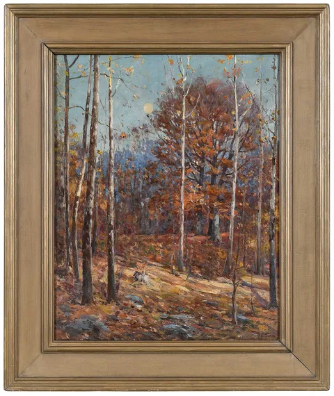 John Elwood Bundy, Fall Scene, oil on canvas