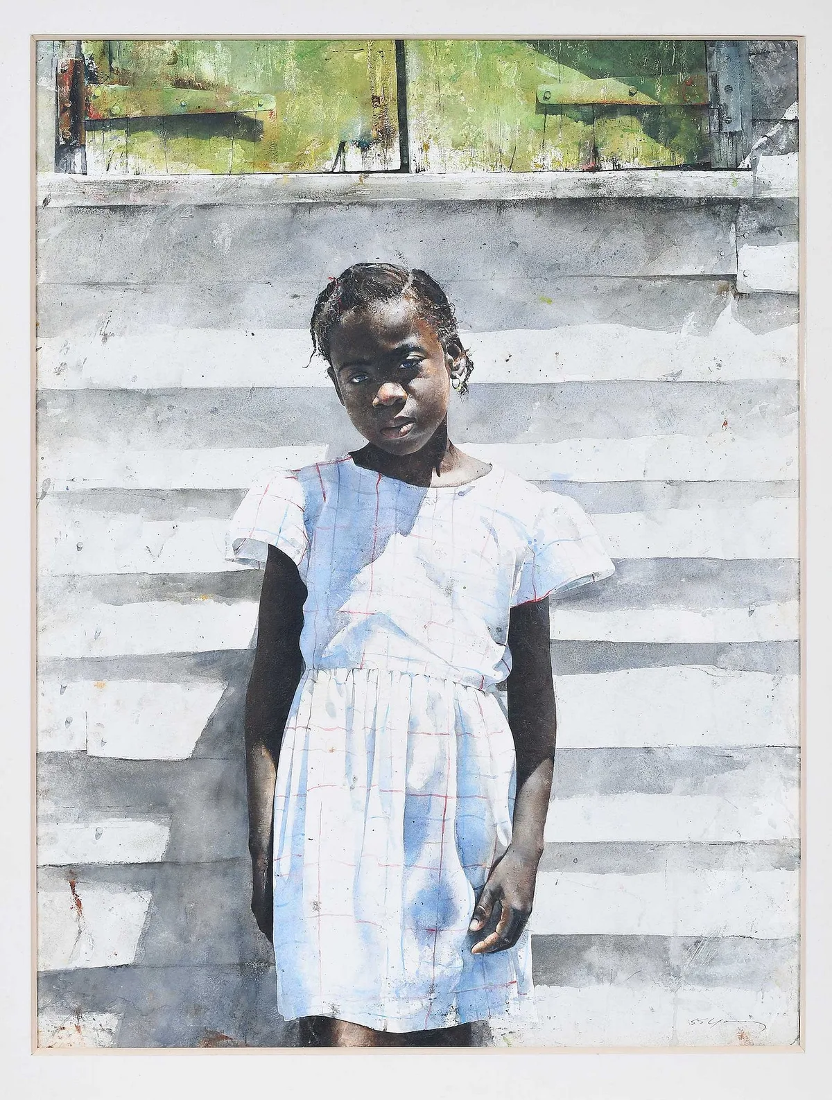 Bashful by Stephen Scott Young, watercolor on paper, sold Nov 2023