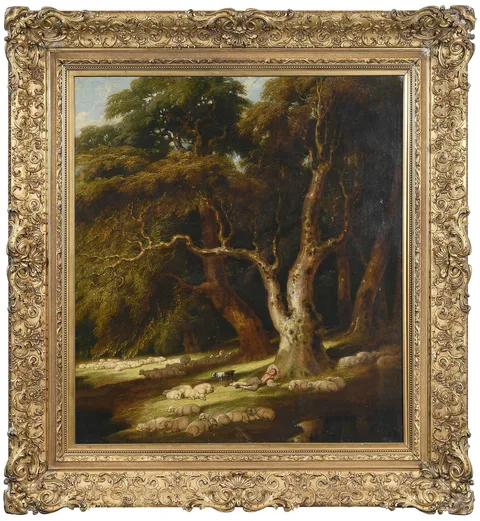 Richard Westall, Shepherd and Sheep in Repose, 1832, oil on canvas
