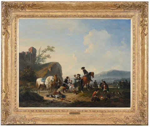 Joseph Moerenhout, The Falconry, 1852, oil on panel