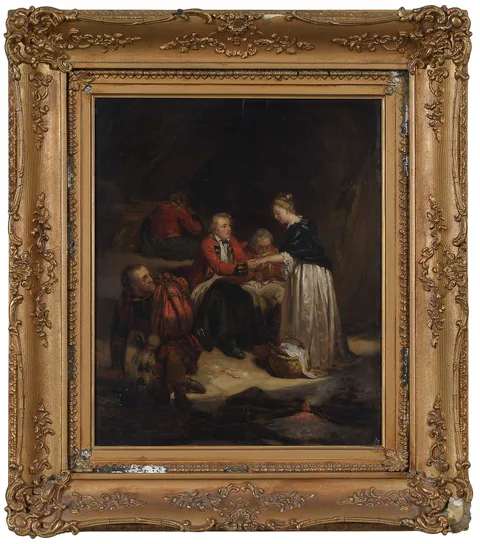 Paul Delaroche, Edouard en Ecosse, not apparently signed, oil on panel