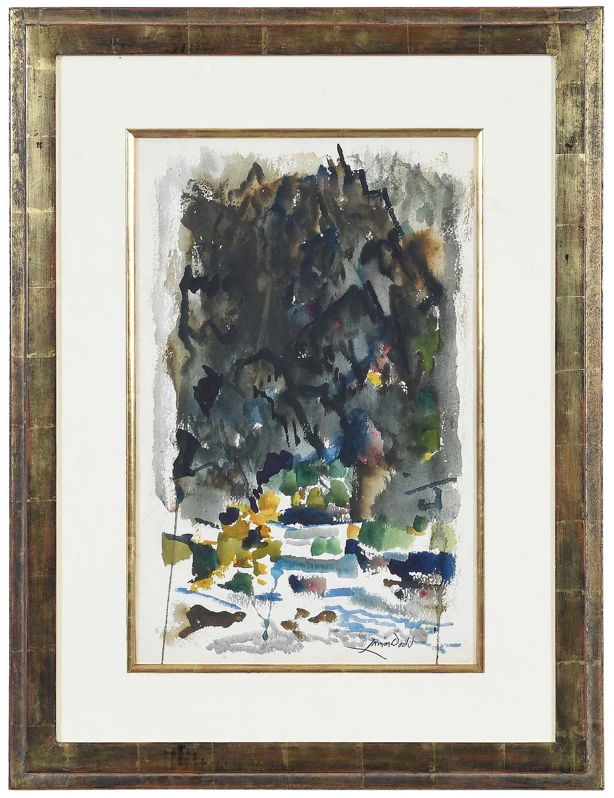 Black Canyon by Lamar Dodd, watercolor on paper, sold Sep 2023