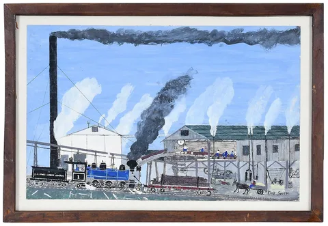 Frog Smith, Dowling Camp Mill at Slater, FL., paint on paper